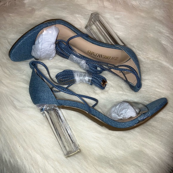 Lace Up Transparent Heel Sandal - Picture 6 of 9